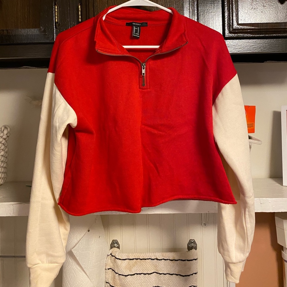 Forever 21 color block cropped sweatshirt